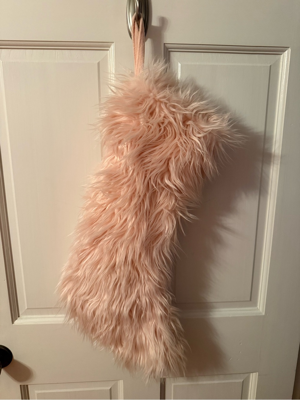 Plush Faux Fur Holiday Stocking - Pink